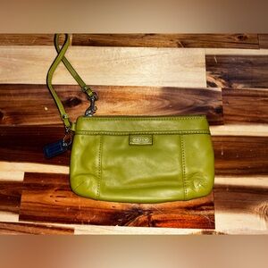 Coach Olive Leather Wristlet